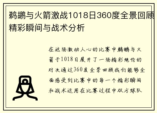 鹈鹕与火箭激战1018日360度全景回顾精彩瞬间与战术分析
